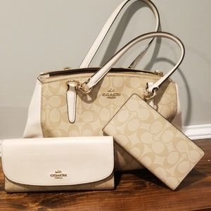 Authentic Coach Bag, Wallet & Check Book Set